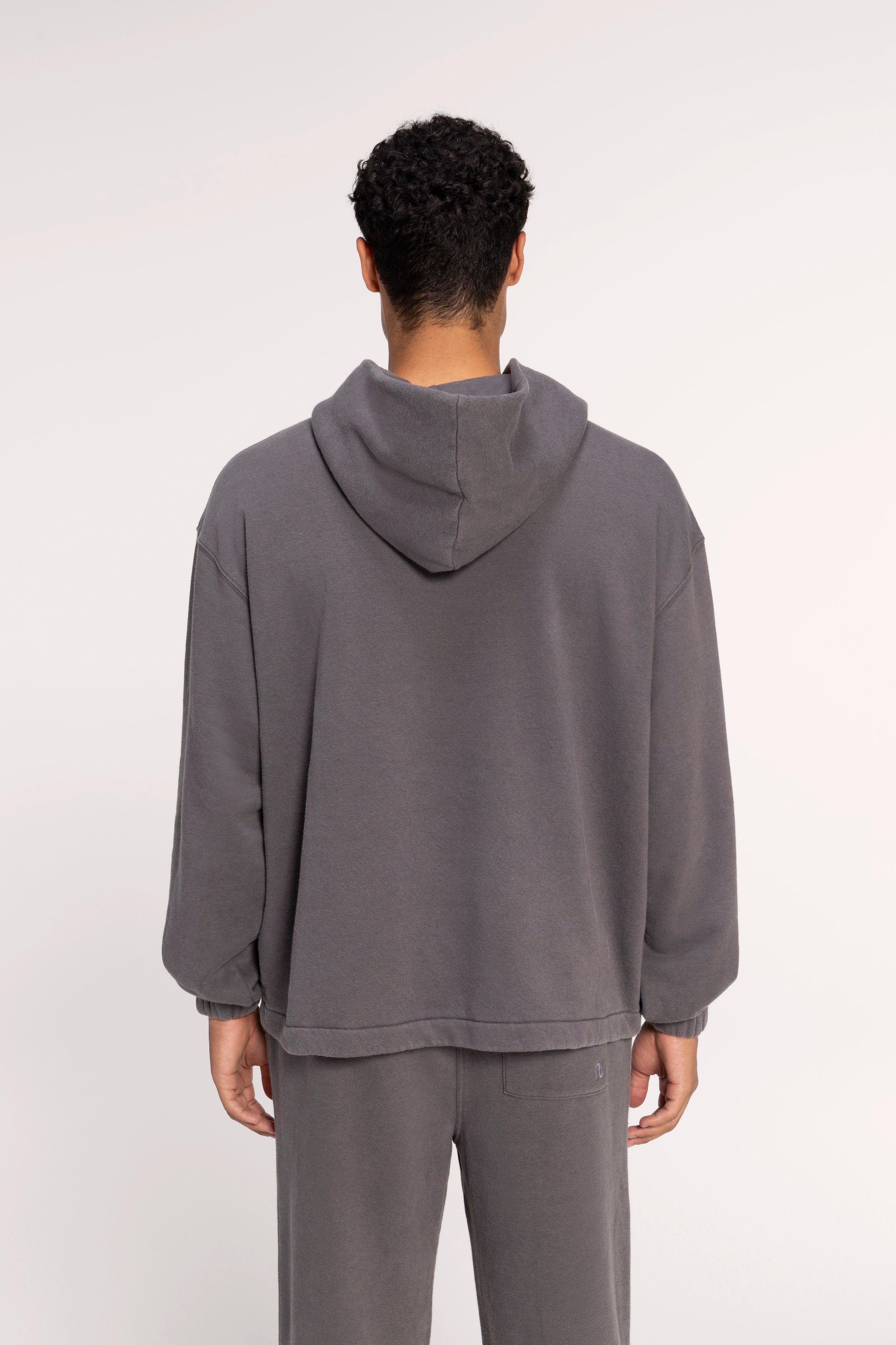 Vintage Fleece Oversized Boxy Hoodie | Iron