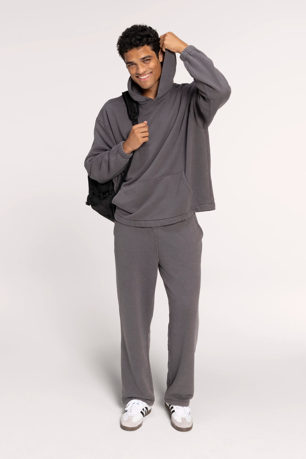 Vintage Fleece Oversized Boxy Hoodie | Iron