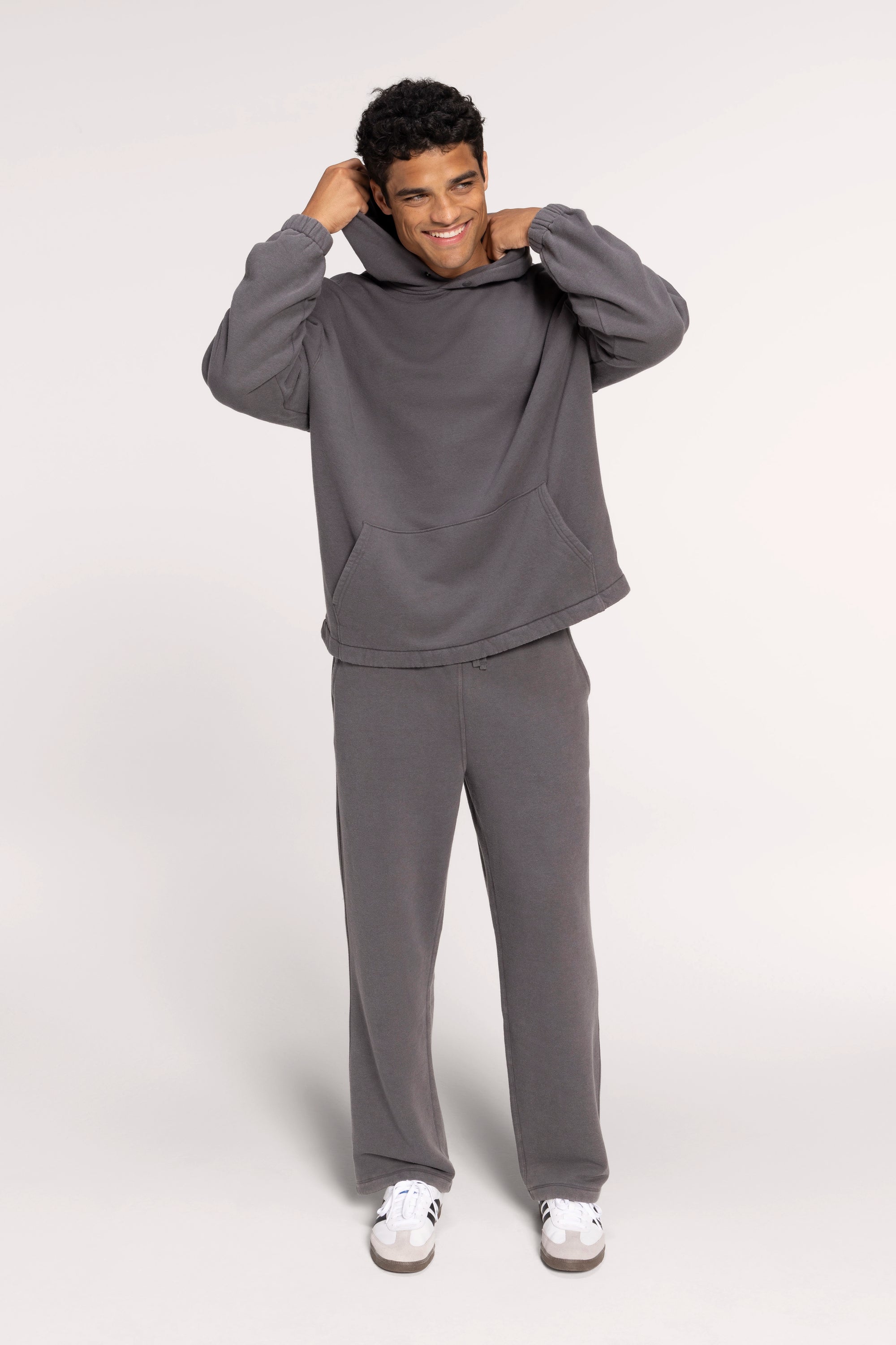 Vintage Fleece Oversized Boxy Hoodie | Iron