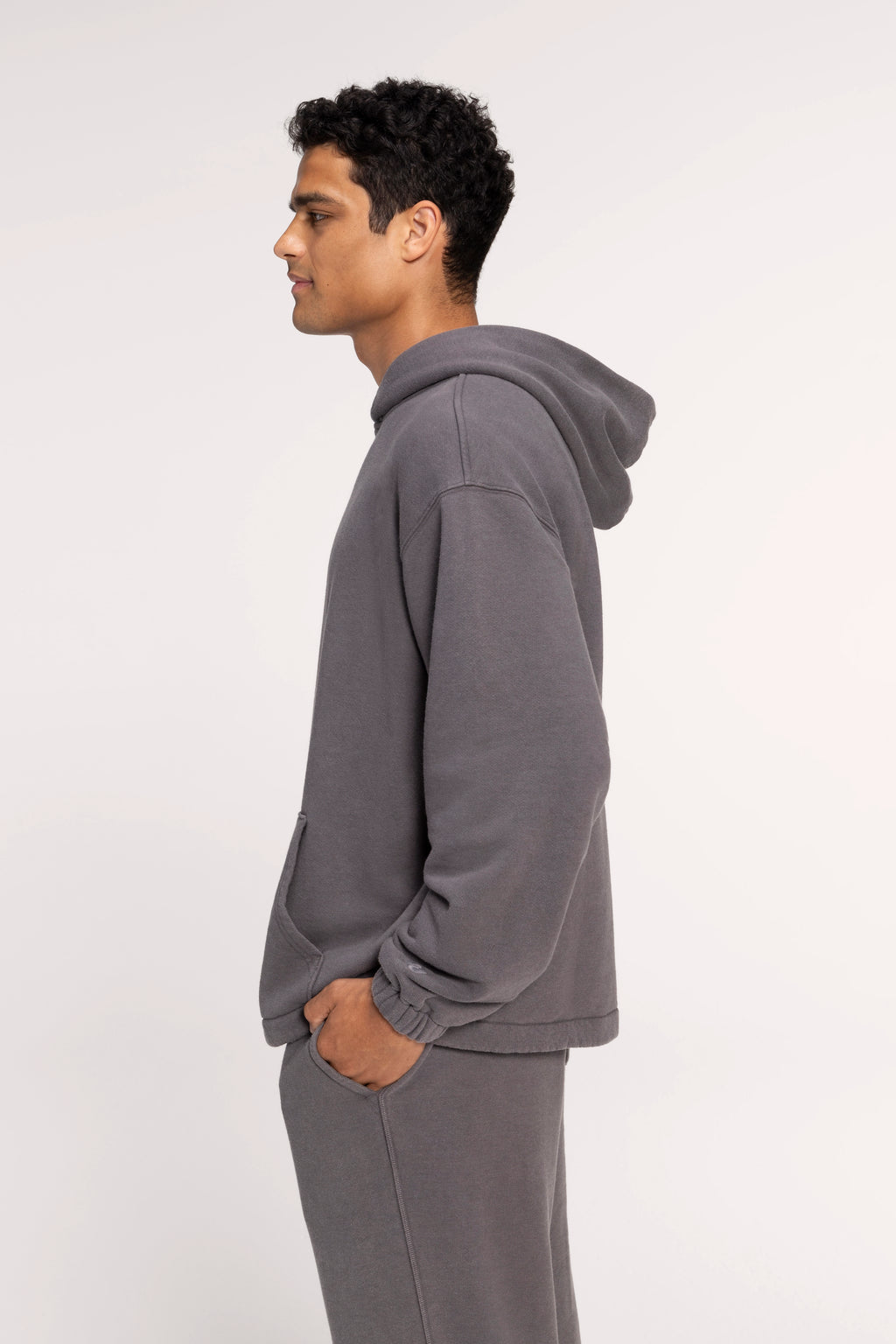 Vintage Fleece Oversized Boxy Hoodie | Iron
