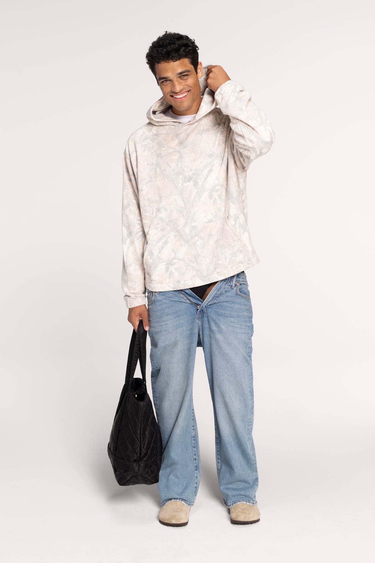 Color:nuuds Camo | Oversized Boxy Hoodie