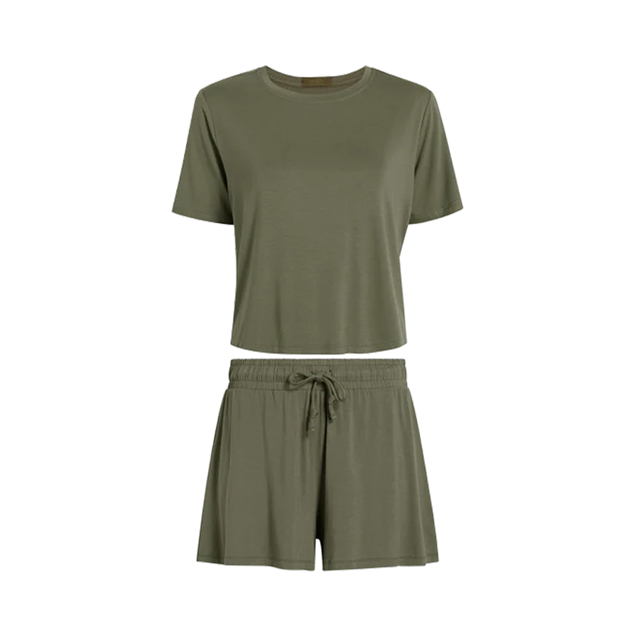 Pajama Shorts Set | Olive