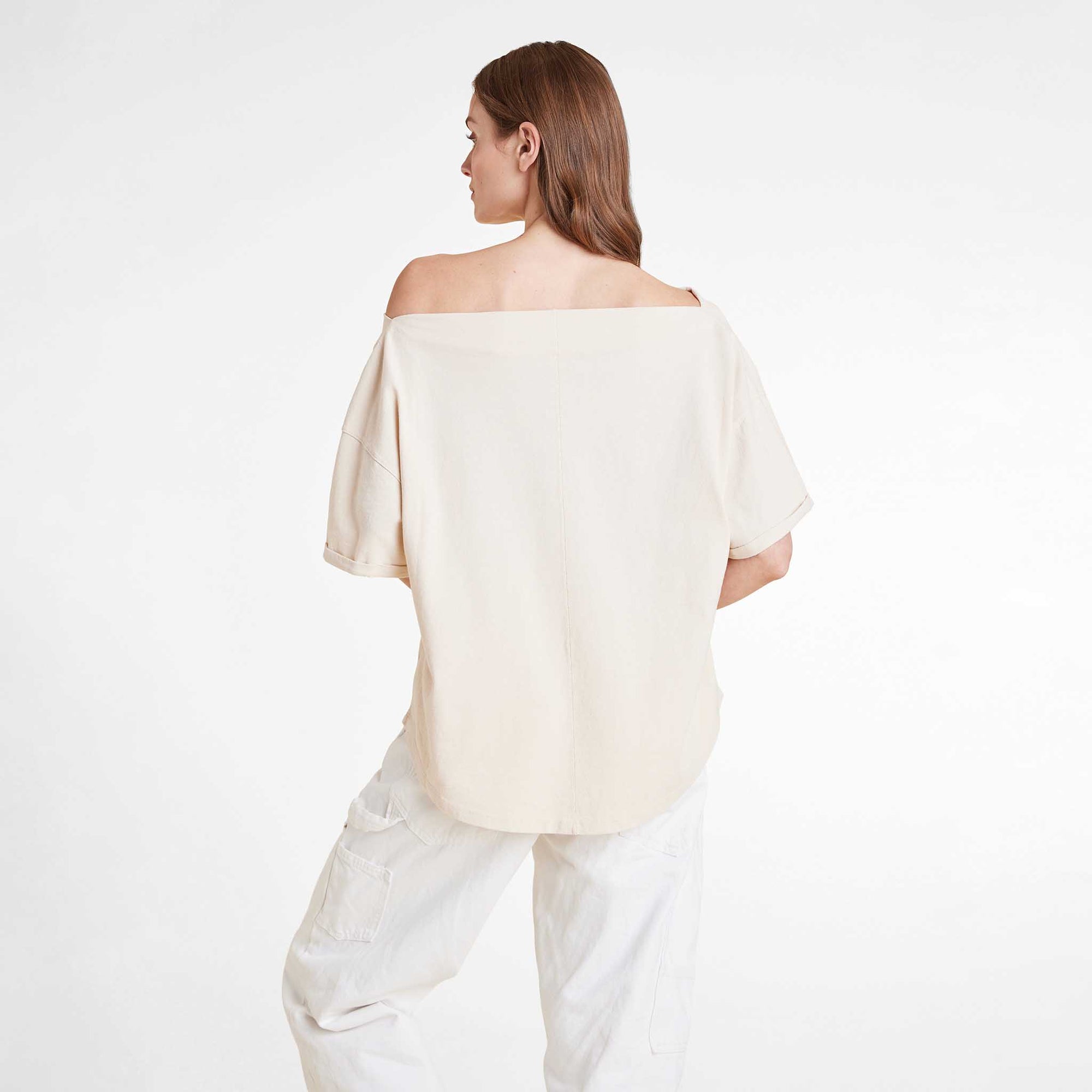 Vintage Cotton Off The Shoulder T-Shirt