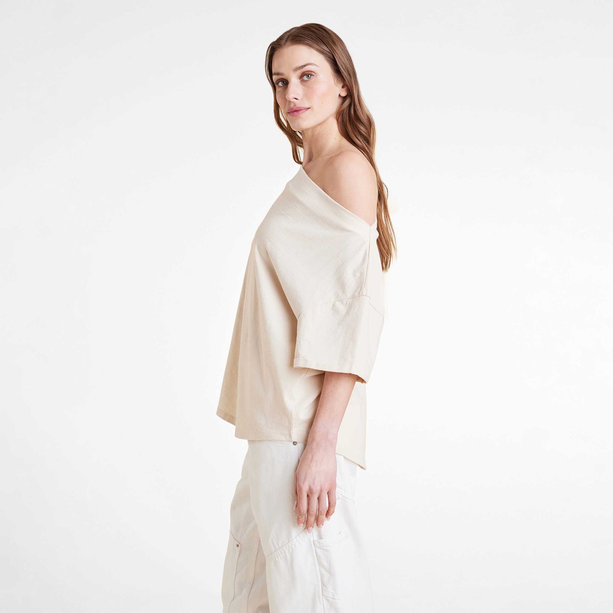 Vintage Cotton Off The Shoulder T-Shirt