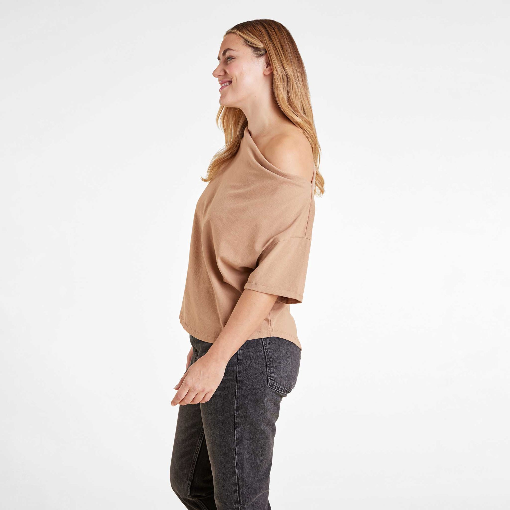 Vintage Cotton Off The Shoulder T-Shirt