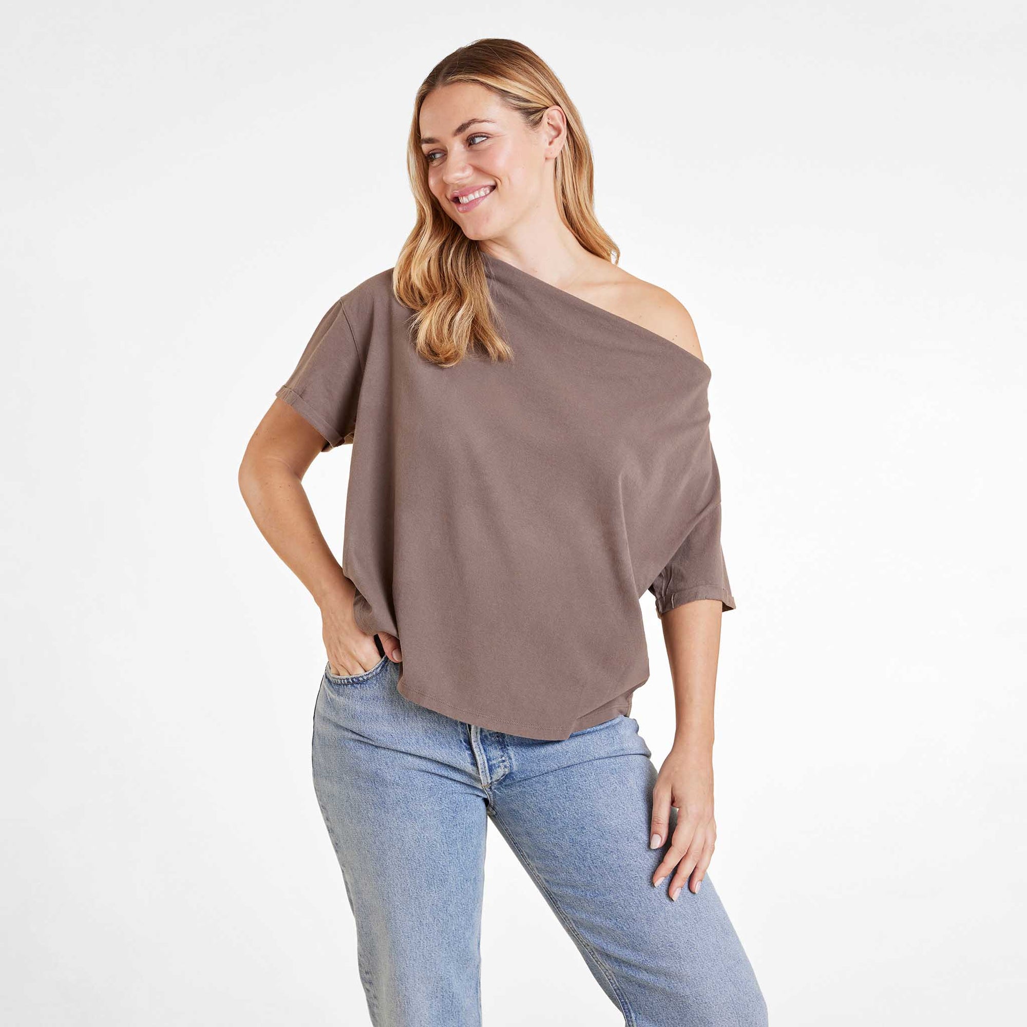 Vintage Cotton Off The Shoulder T-Shirt