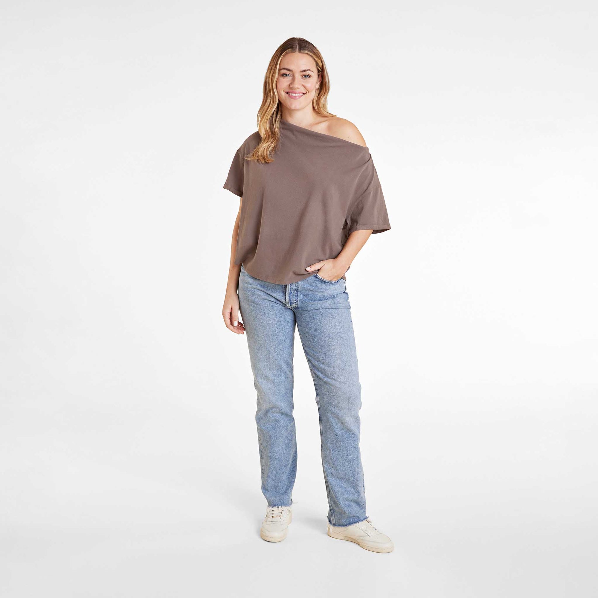 Vintage Cotton Off The Shoulder T-Shirt
