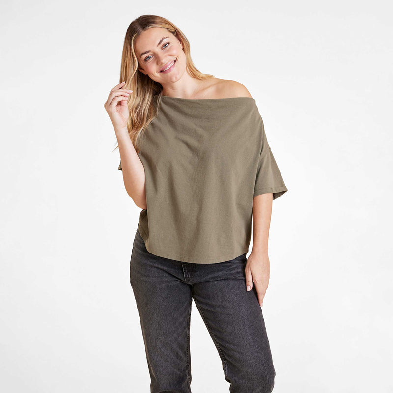 Vintage Cotton Off The Shoulder T-Shirt