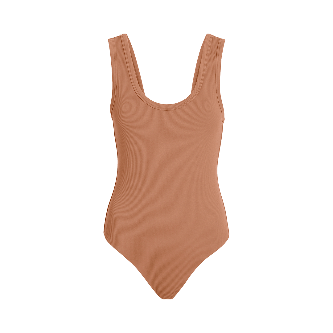 Ribbed Scoop Tank Bodysuit