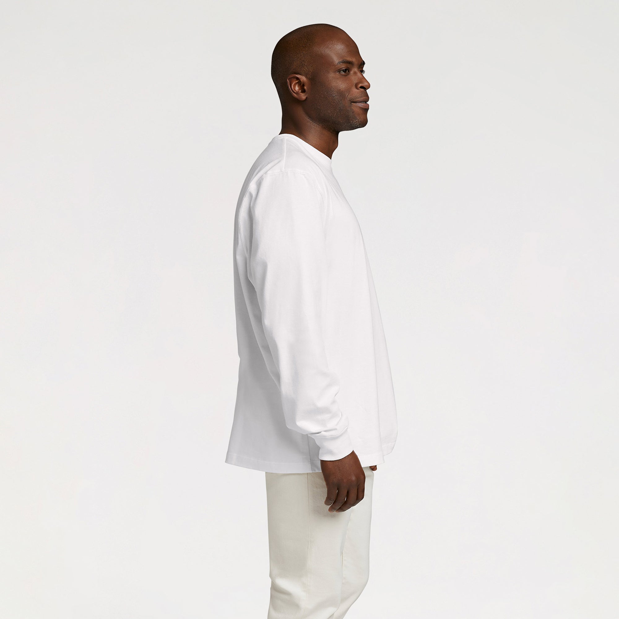 Long Sleeve Boxy Tee | White