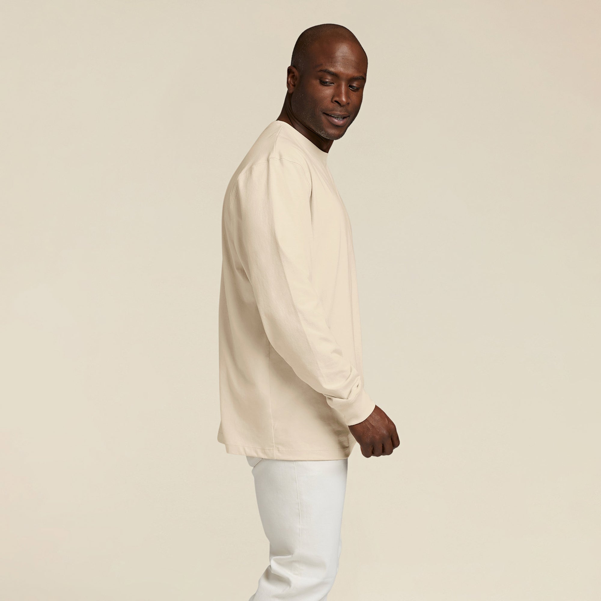 Long Sleeve Boxy Tee | Bone