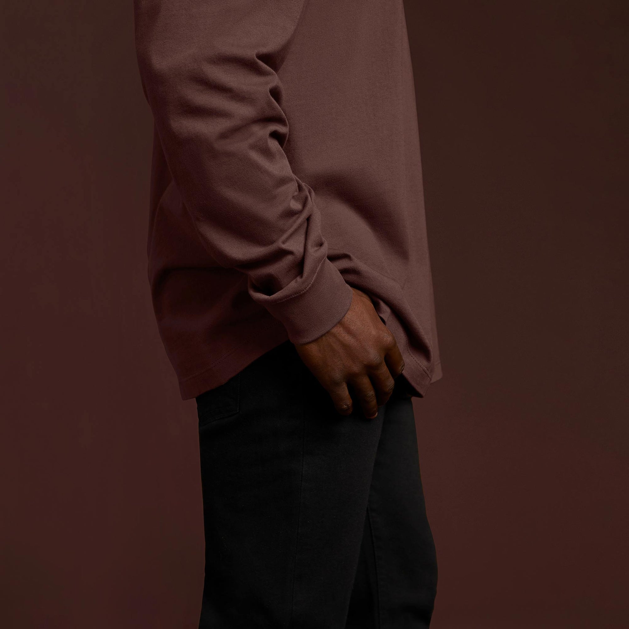 Long Sleeve Boxy Tee | Coffee