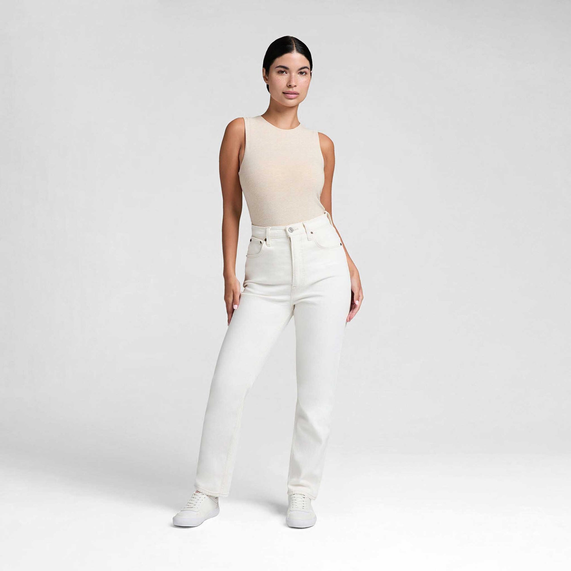 Classic Crew Tank Bodysuit | Heather Bone