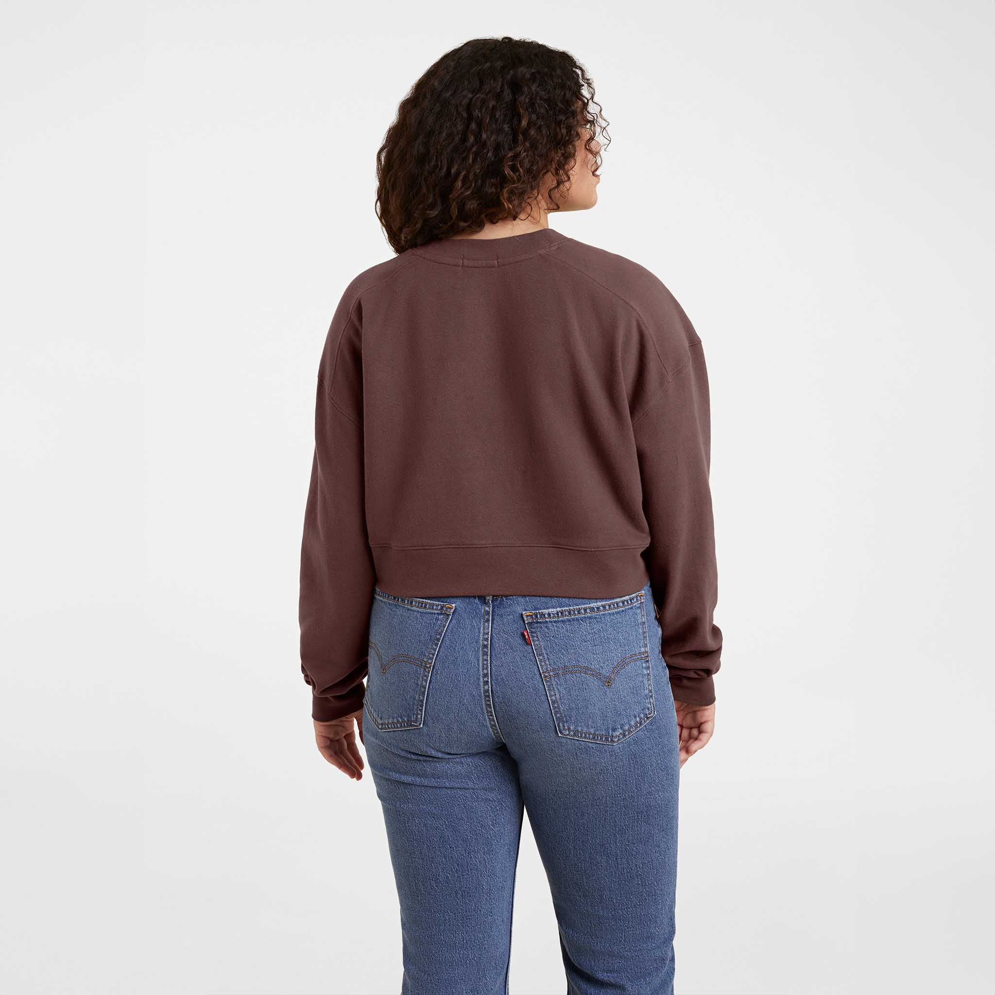 Cropped Crewneck Sweatshirt Coffee