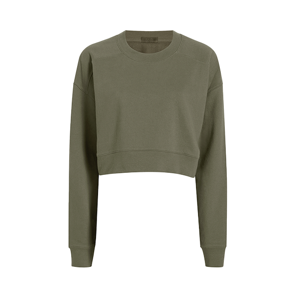Cropped Crewneck Sweatshirt | Olive