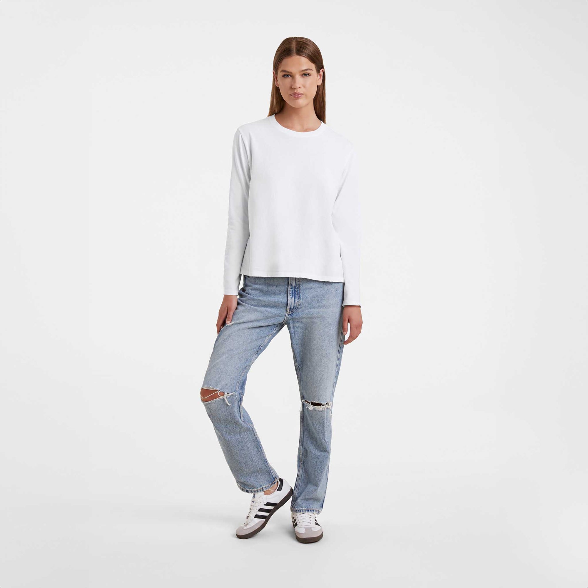 Vintage Cotton Long Sleeve Everyday T-Shirt