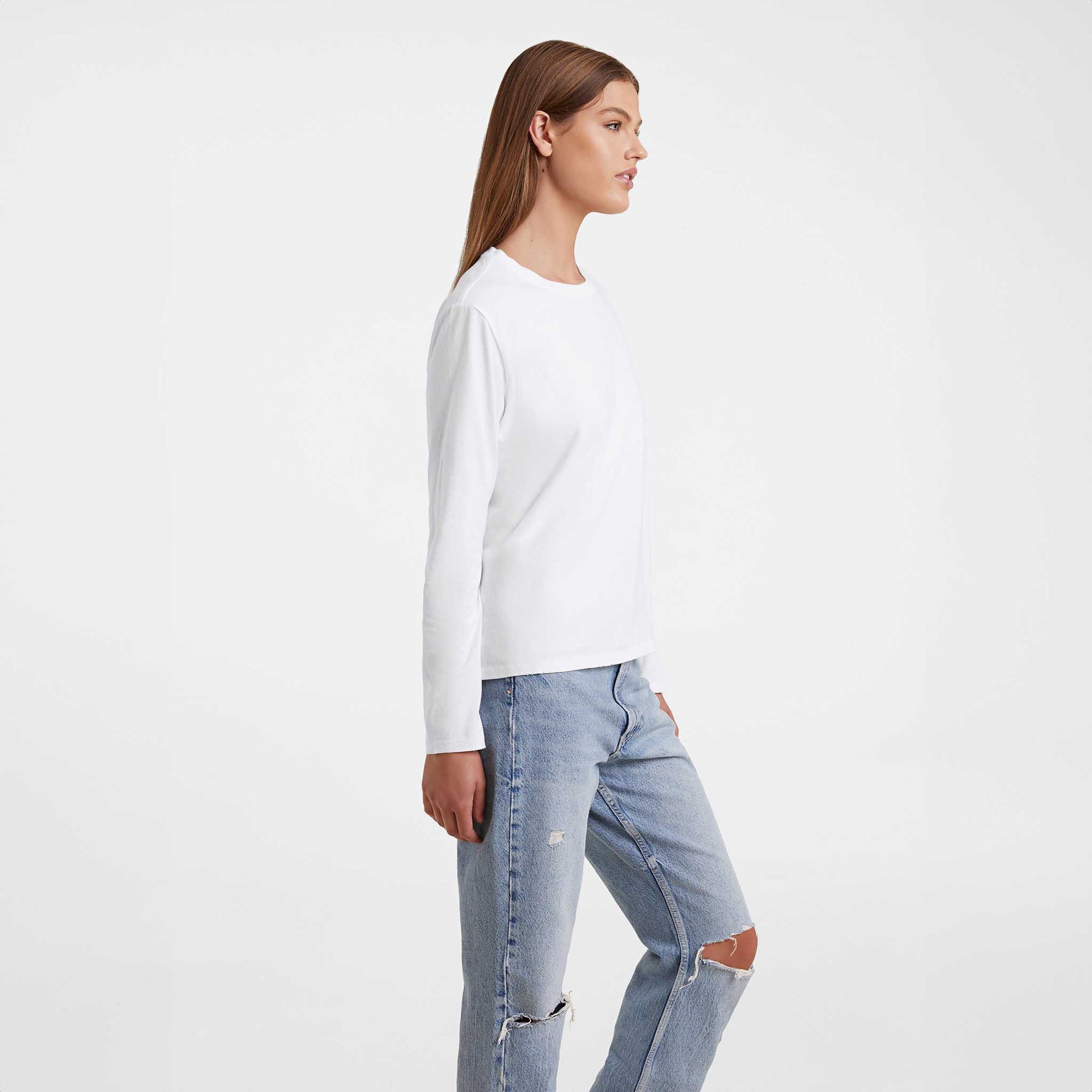 Vintage Cotton Long Sleeve Everyday T-Shirt