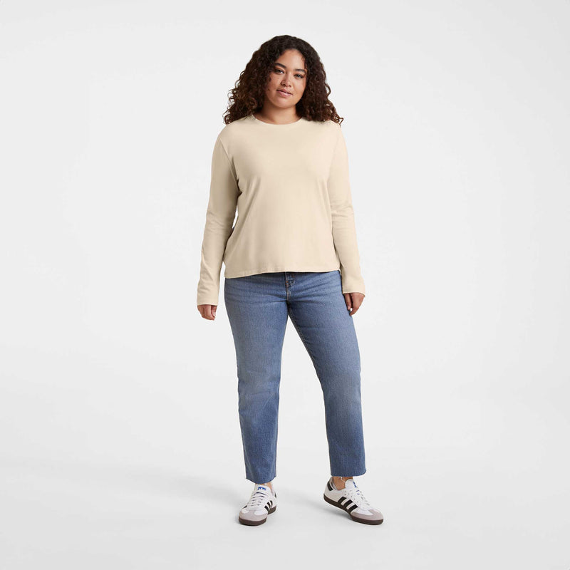 Vintage Cotton Long Sleeve Everyday T-Shirt