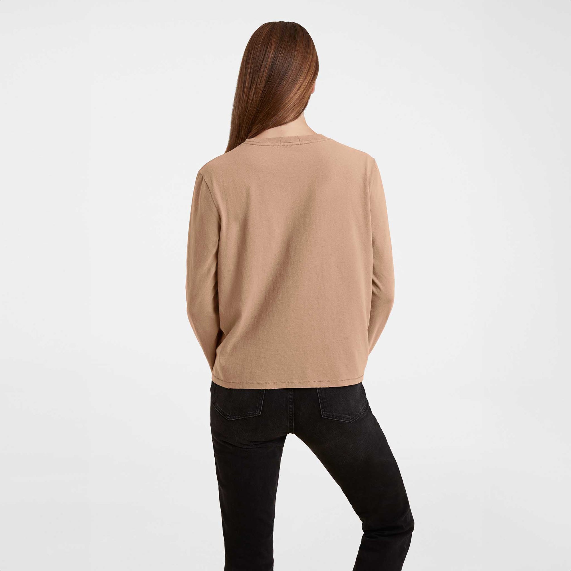 Vintage Cotton Long Sleeve Everyday T-Shirt