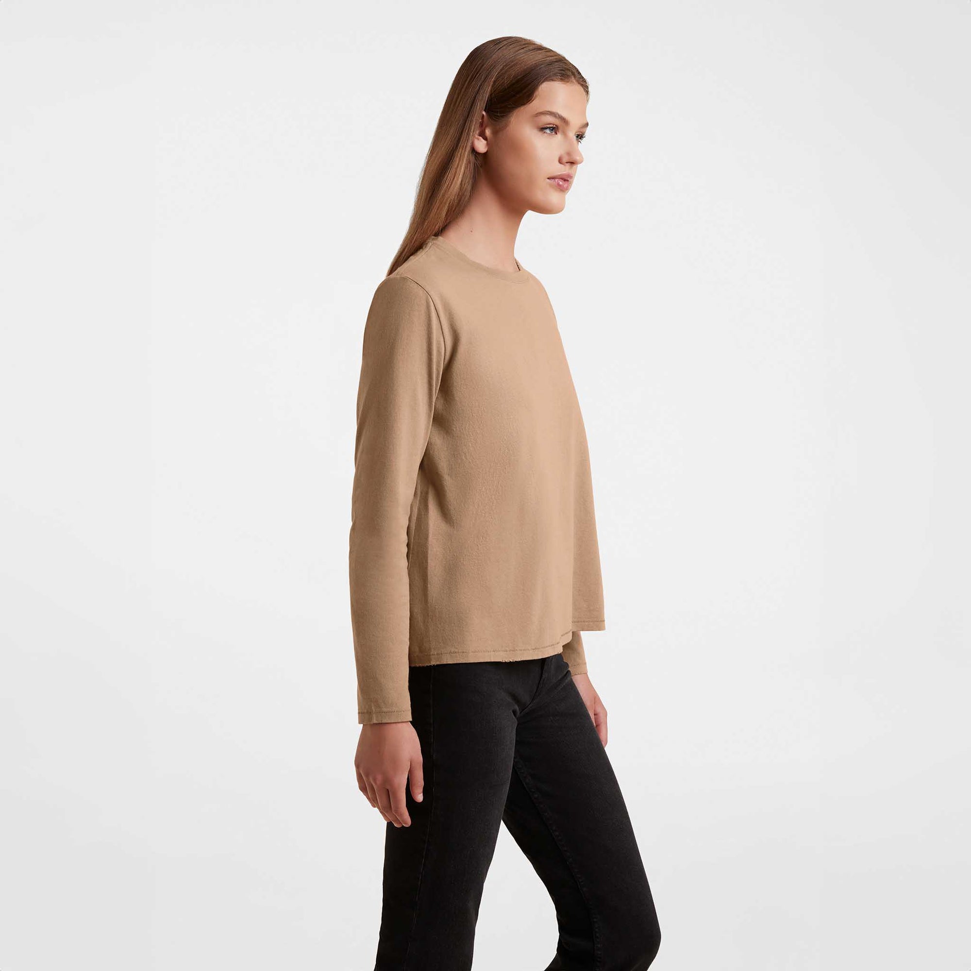 Vintage Cotton Long Sleeve Everyday T-Shirt