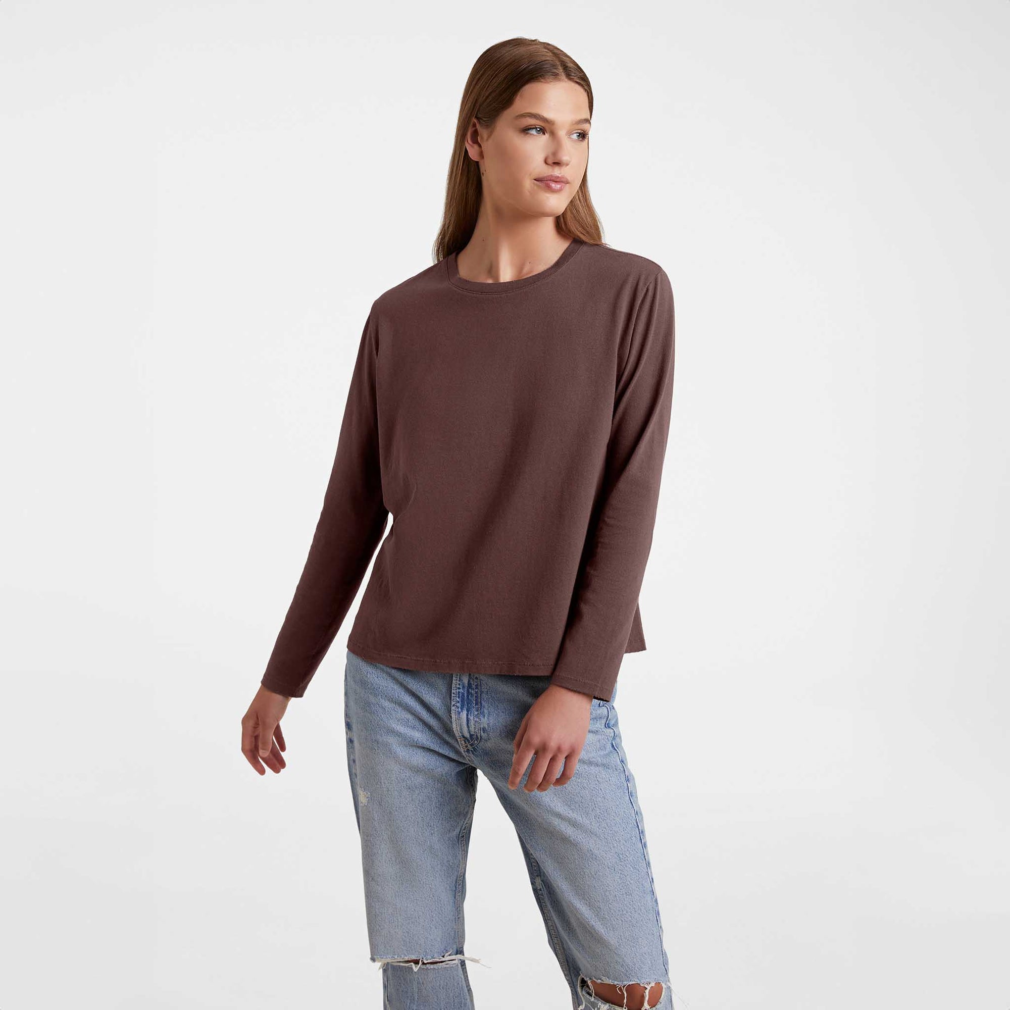 Vintage Cotton Long Sleeve Everyday T-Shirt