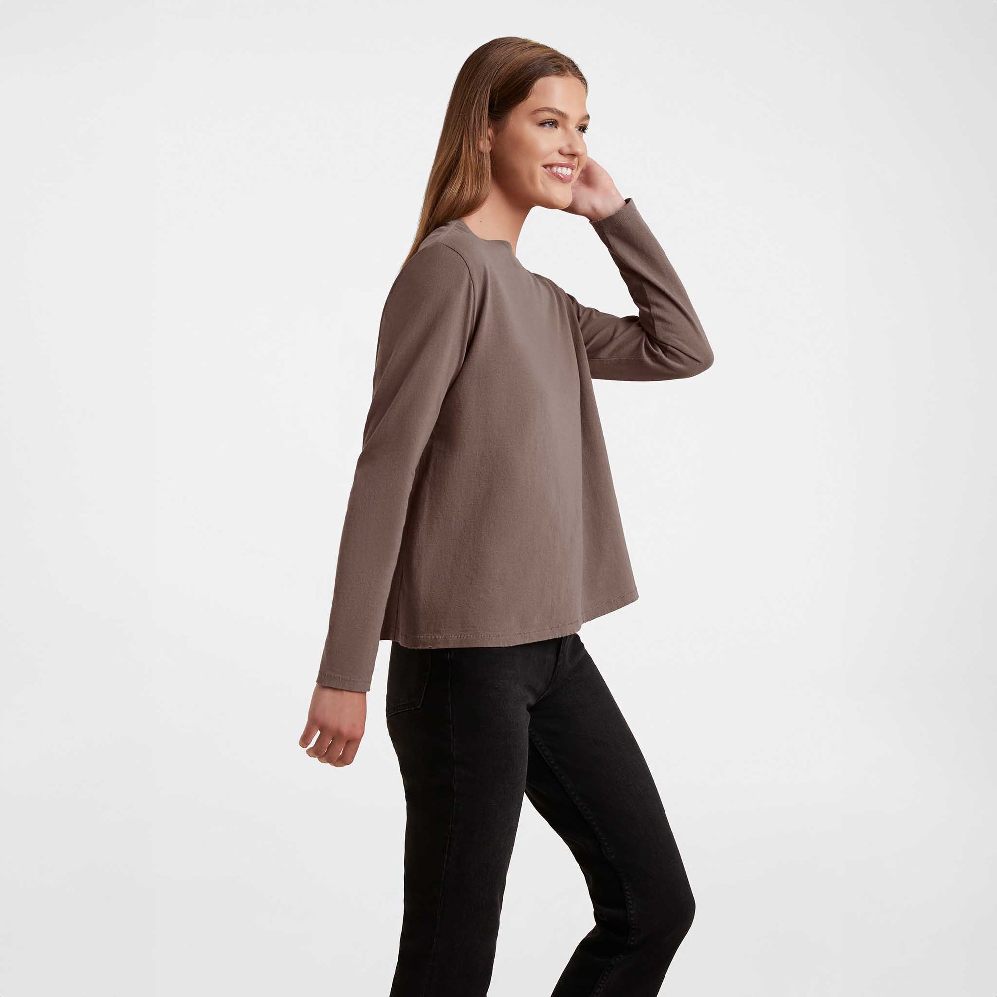 Vintage Cotton Long Sleeve Everyday T-Shirt