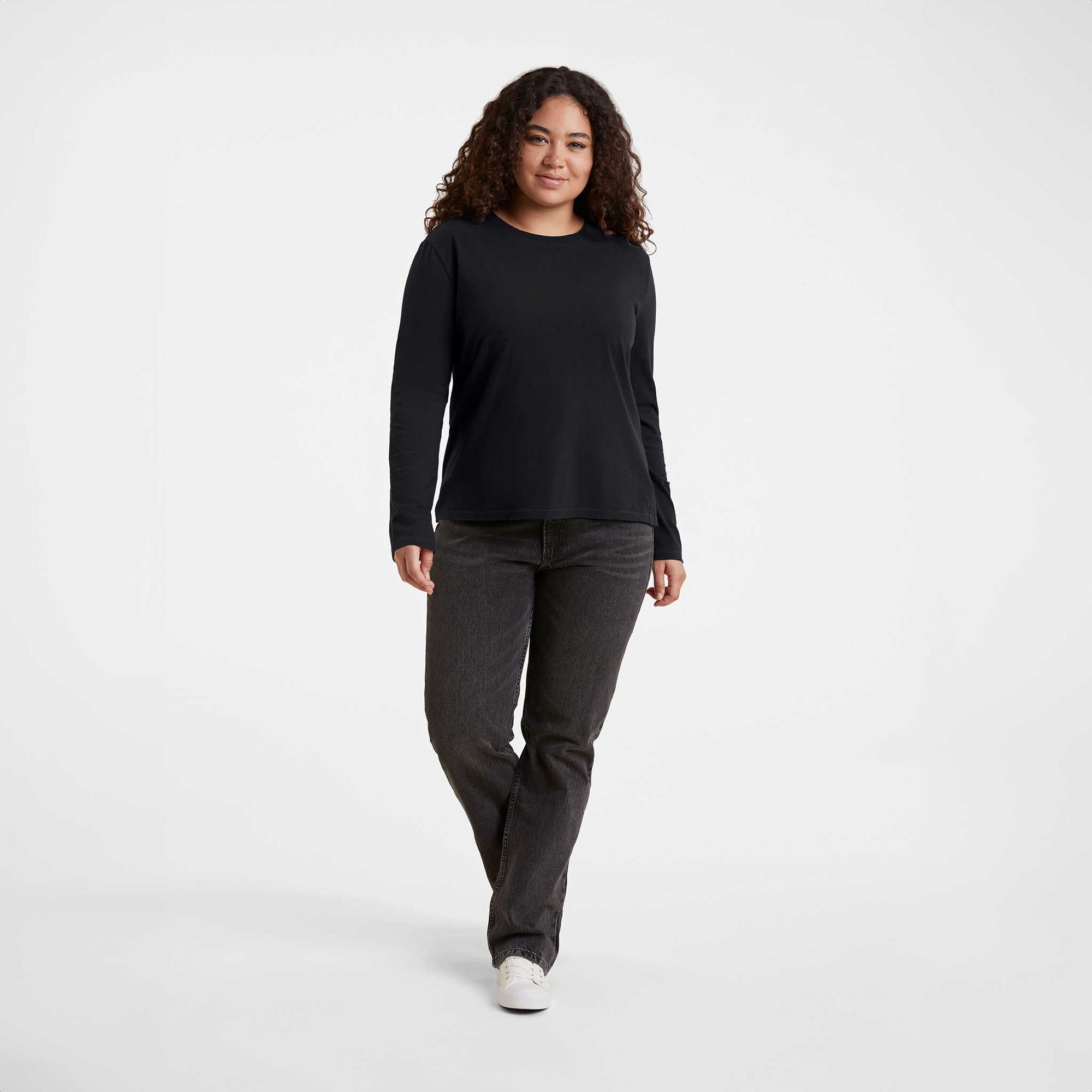 Vintage Cotton Long Sleeve Everyday T-Shirt