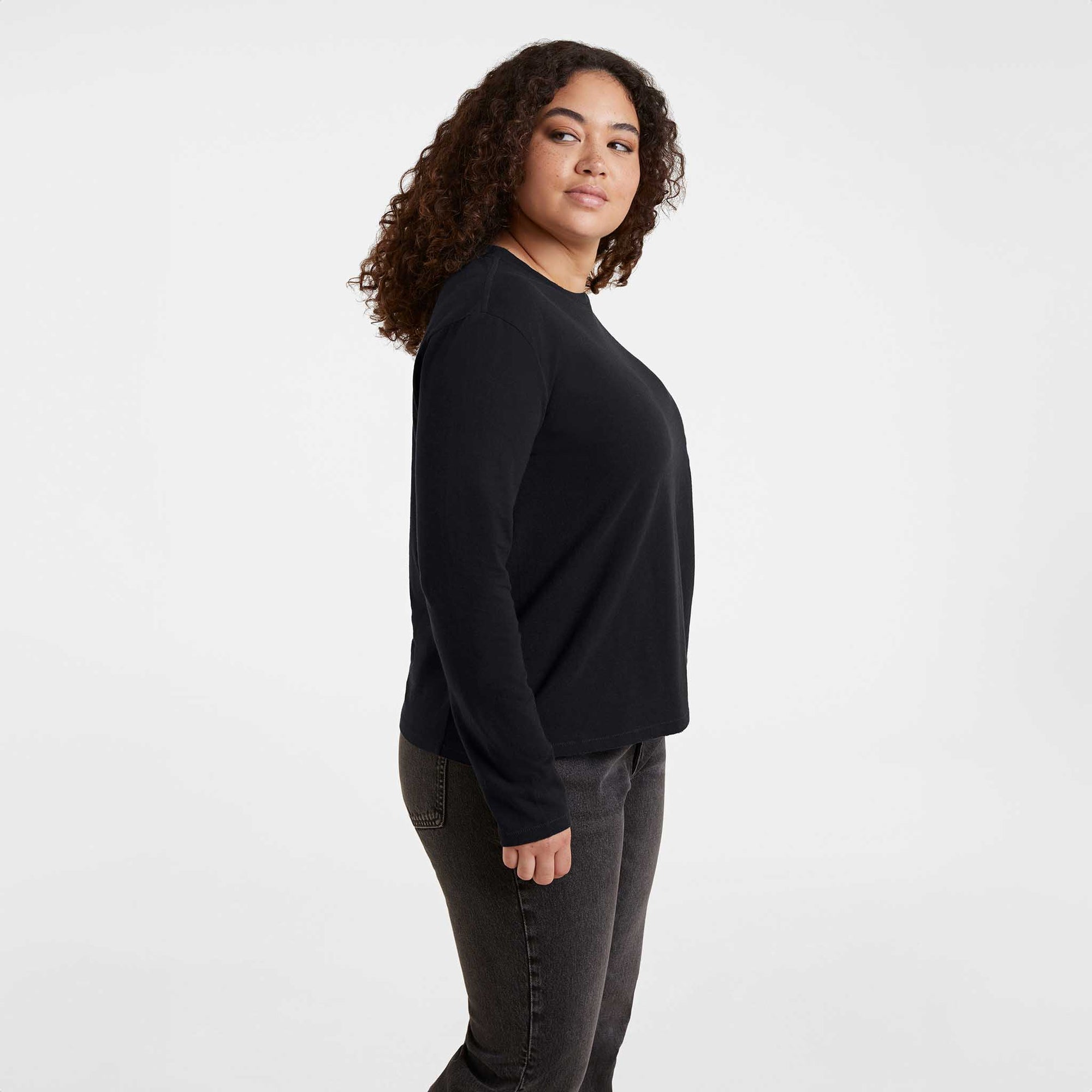 Vintage Cotton Long Sleeve Everyday T-Shirt