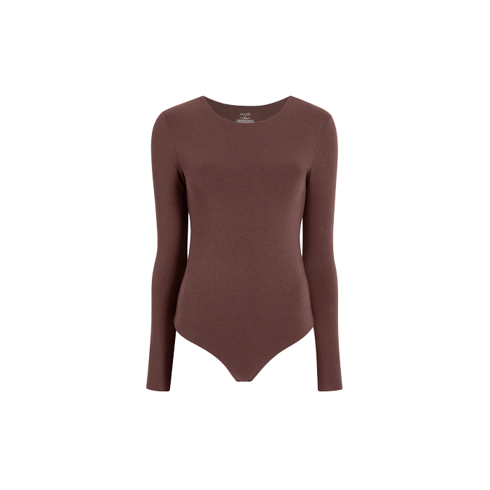 Cotton Stretch Long Sleeve Crewneck Bodysuit