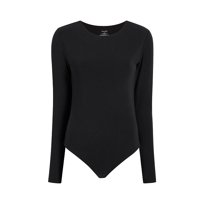 Long Sleeve Crewneck Bodysuit | Black