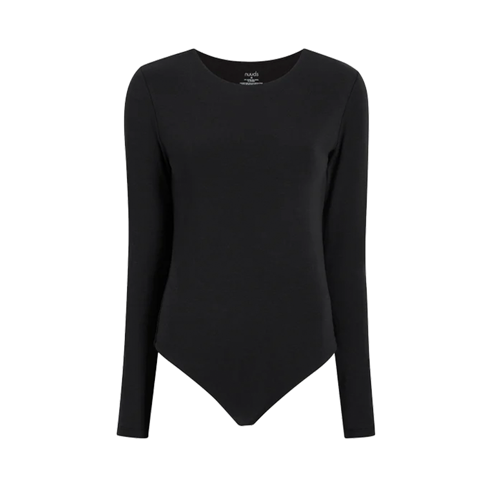 Cotton Stretch Long Sleeve Crewneck Bodysuit