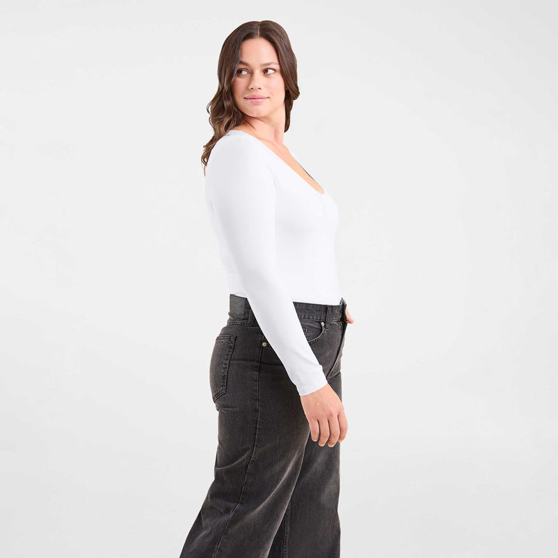 Long Sleeve Scoop Neck Bodysuit image 