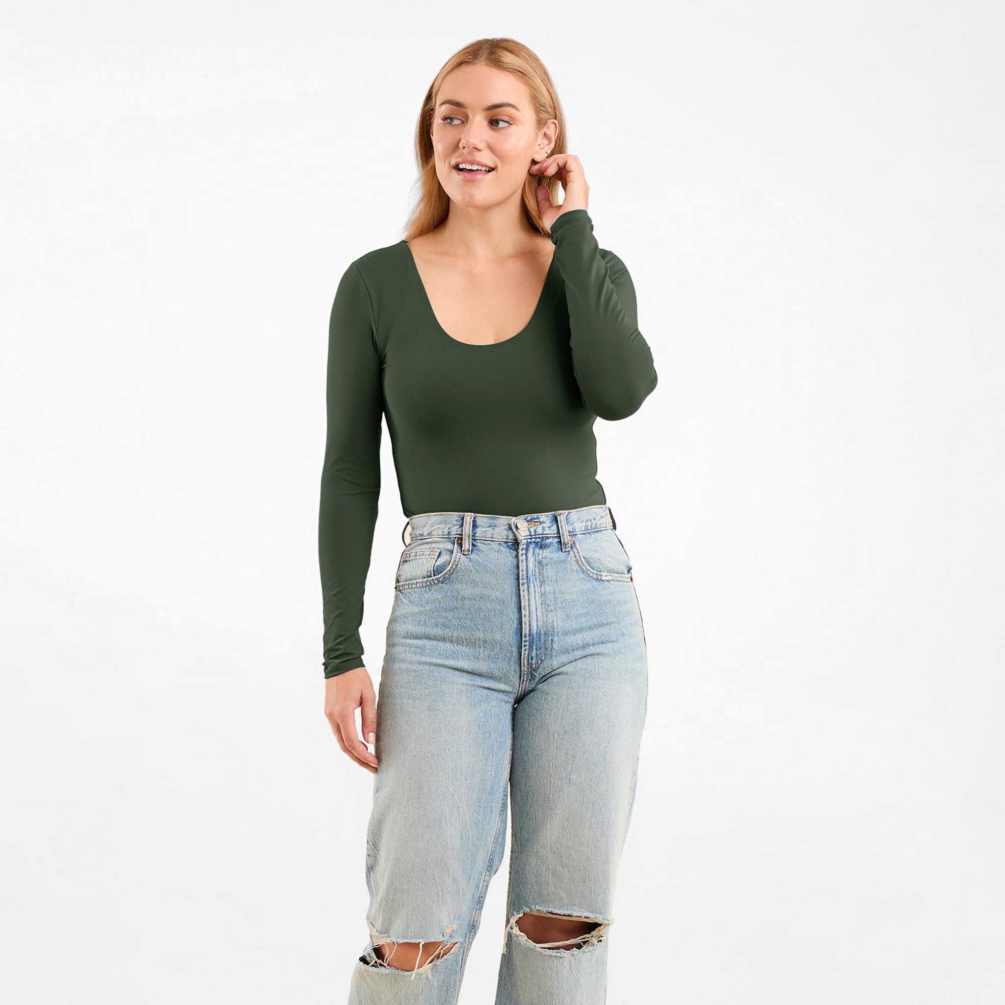 Long Sleeve Scoop Neck Bodysuit