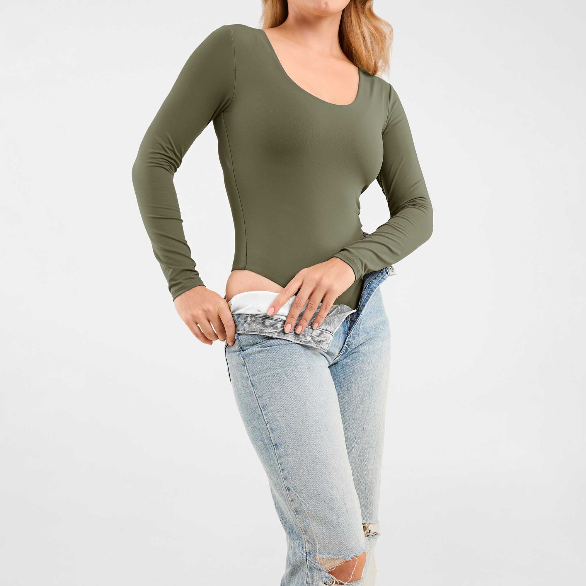 Long Sleeve Scoop Neck Bodysuit