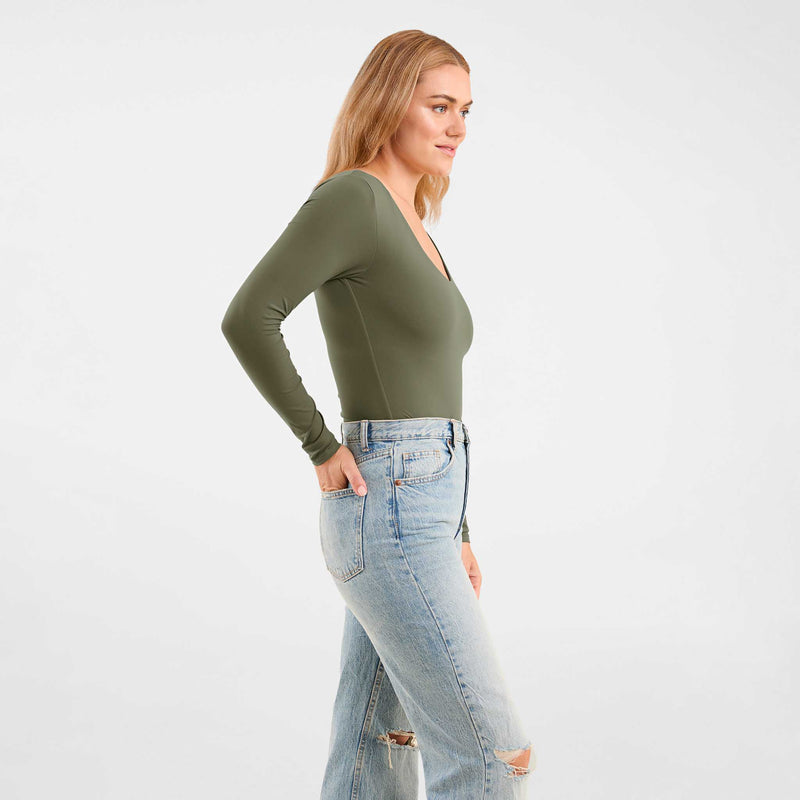 Long Sleeve Scoop Neck Bodysuit image 
