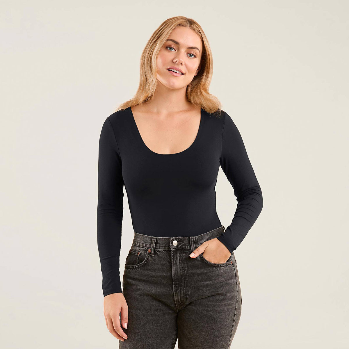 Long Sleeve Scoop Neck Bodysuit Black long-sleeve-scoop-neck-bodysuit-black