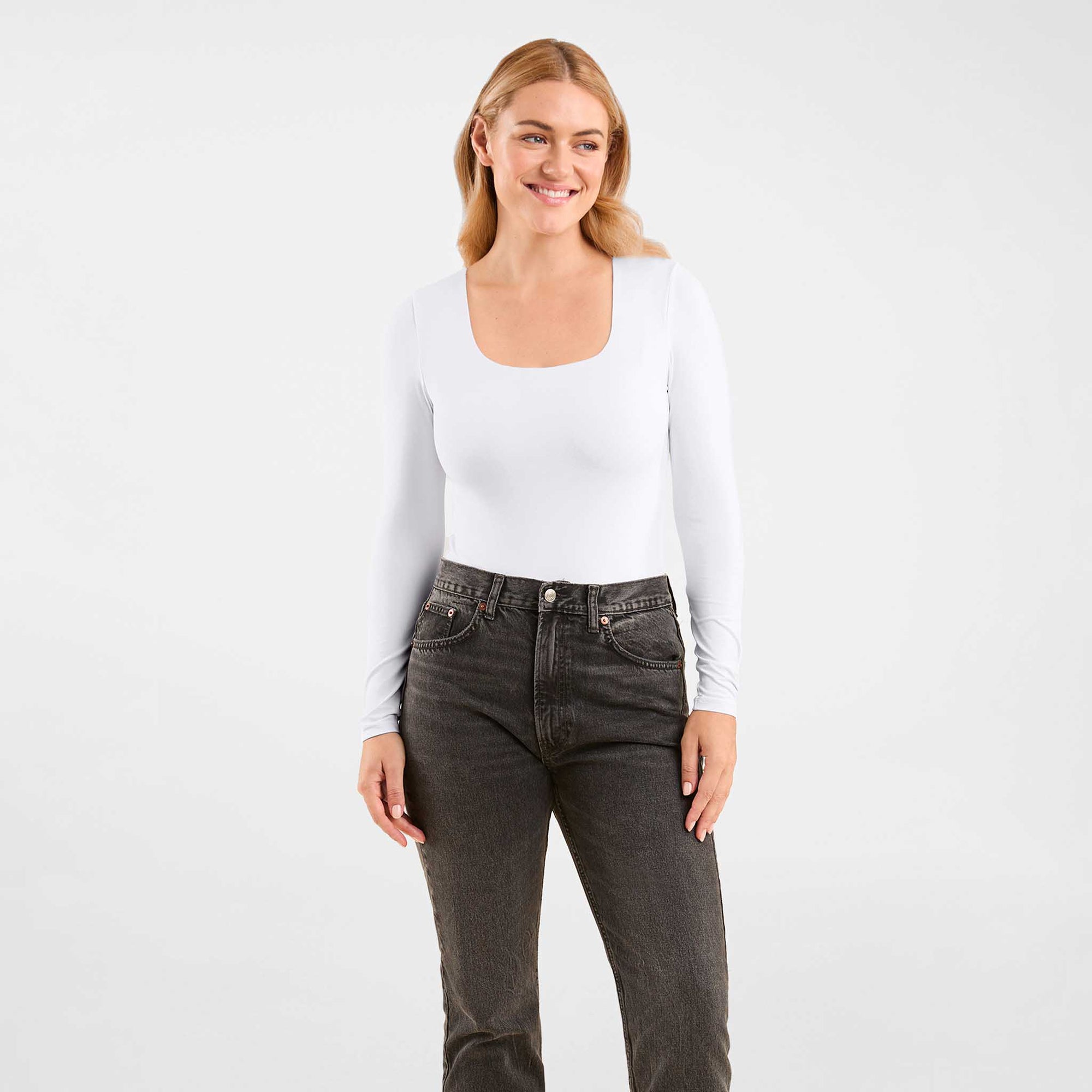 Long Sleeve Square Neck Bodysuit
