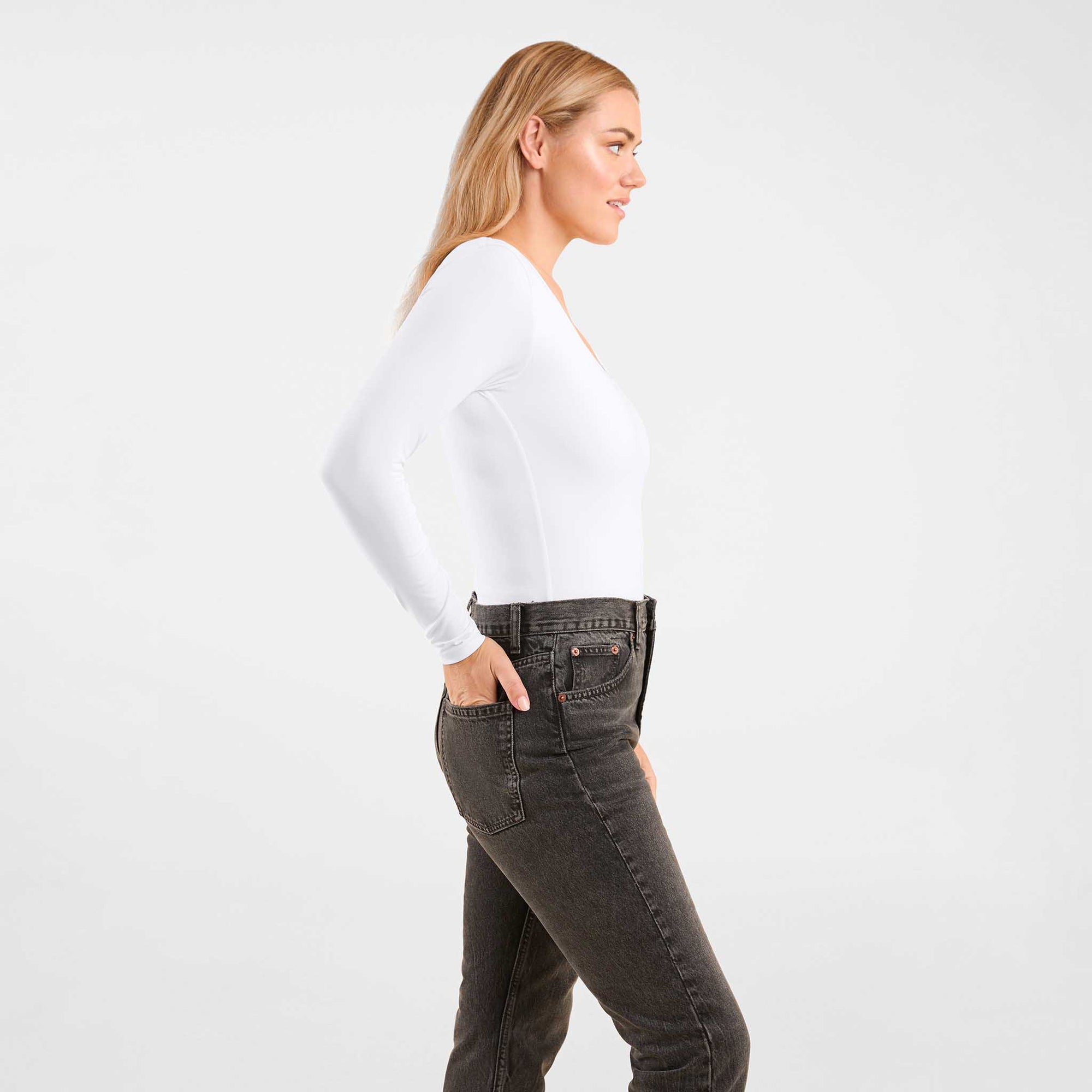 Long Sleeve Square Neck Bodysuit