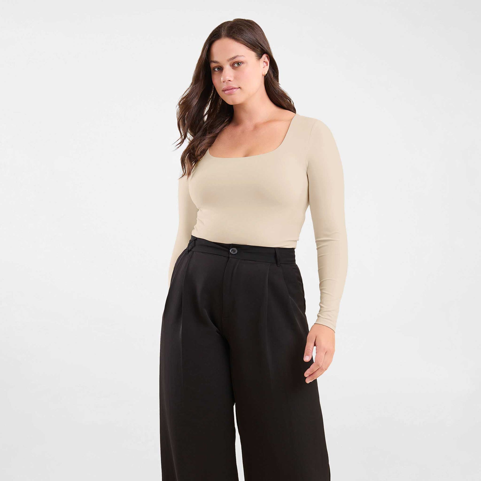 Long Sleeve Square Neck Bodysuit