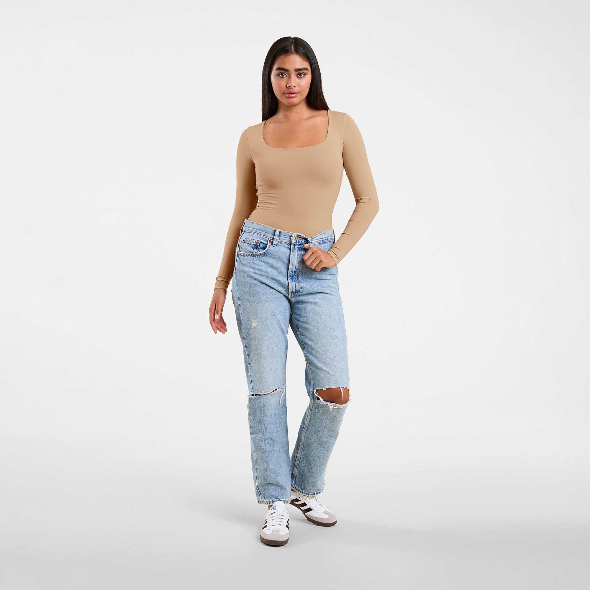 Long Sleeve Square Neck Bodysuit