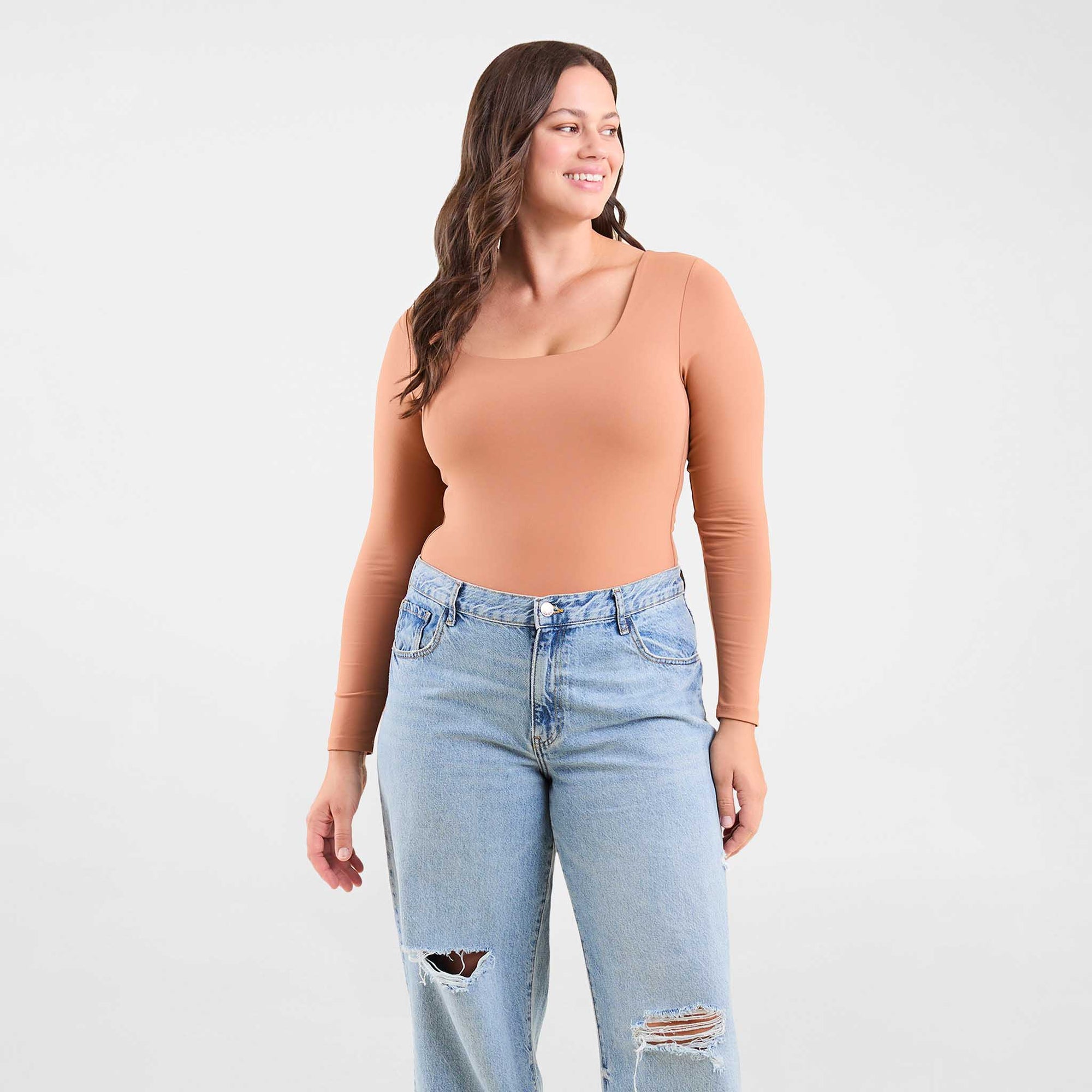 Long Sleeve Square Neck Bodysuit