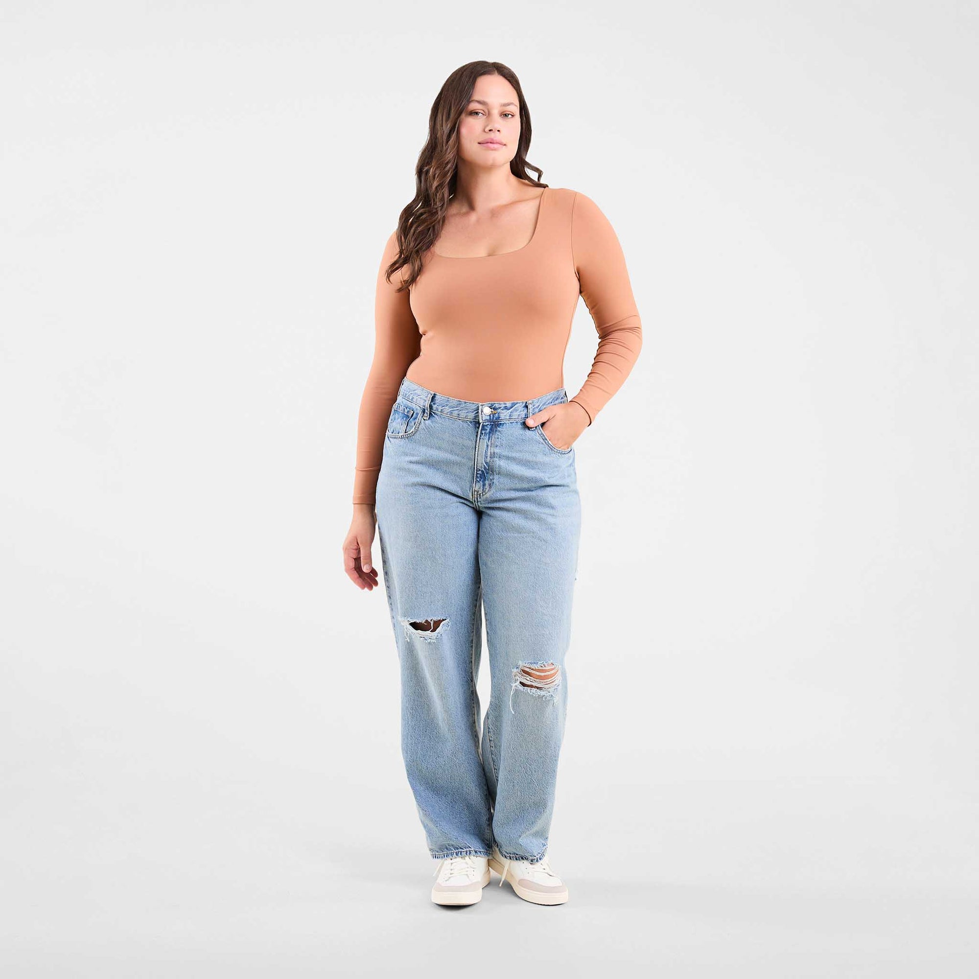 Long Sleeve Square Neck Bodysuit