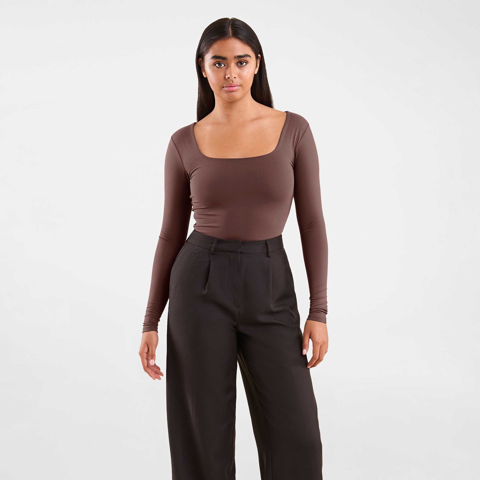 Long Sleeve Square Neck Bodysuit