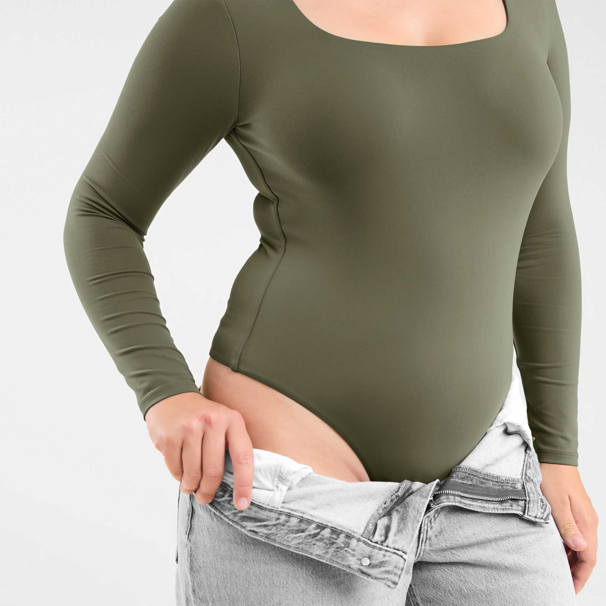 Long Sleeve Square Neck Bodysuit