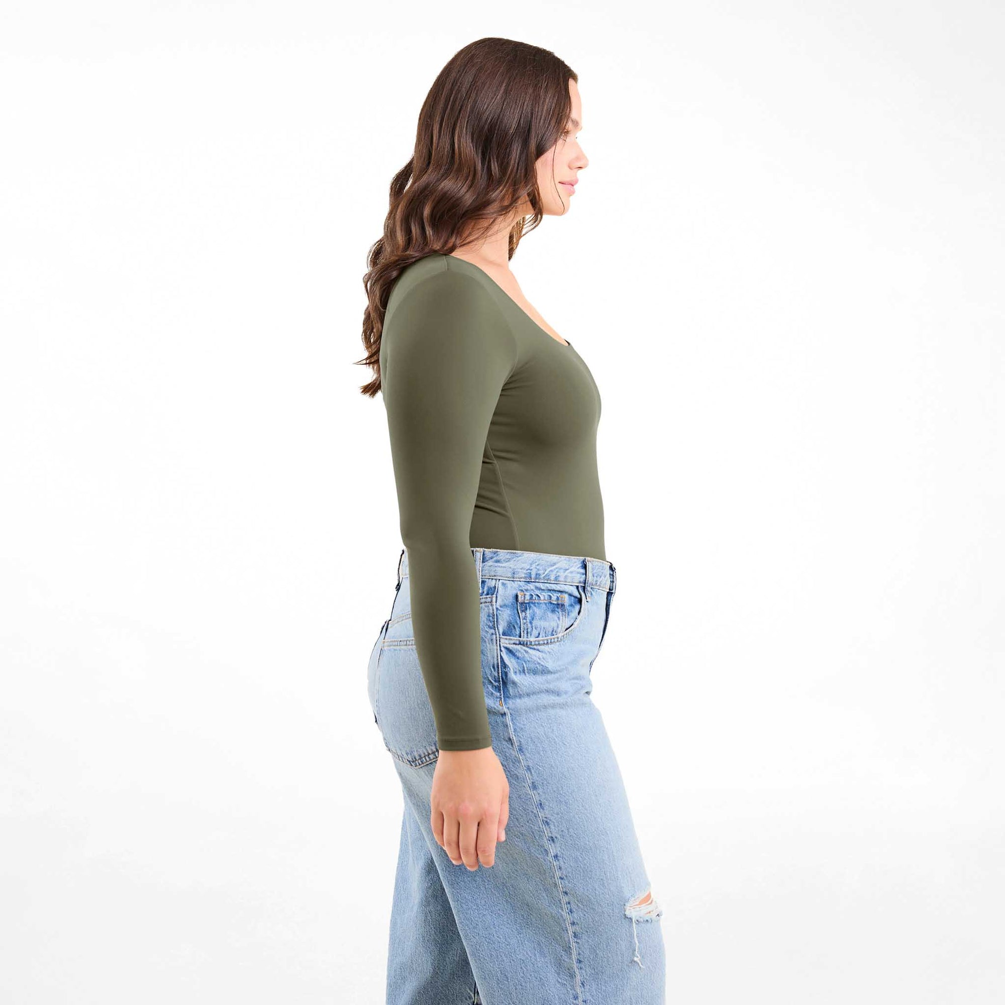 Long Sleeve Square Neck Bodysuit