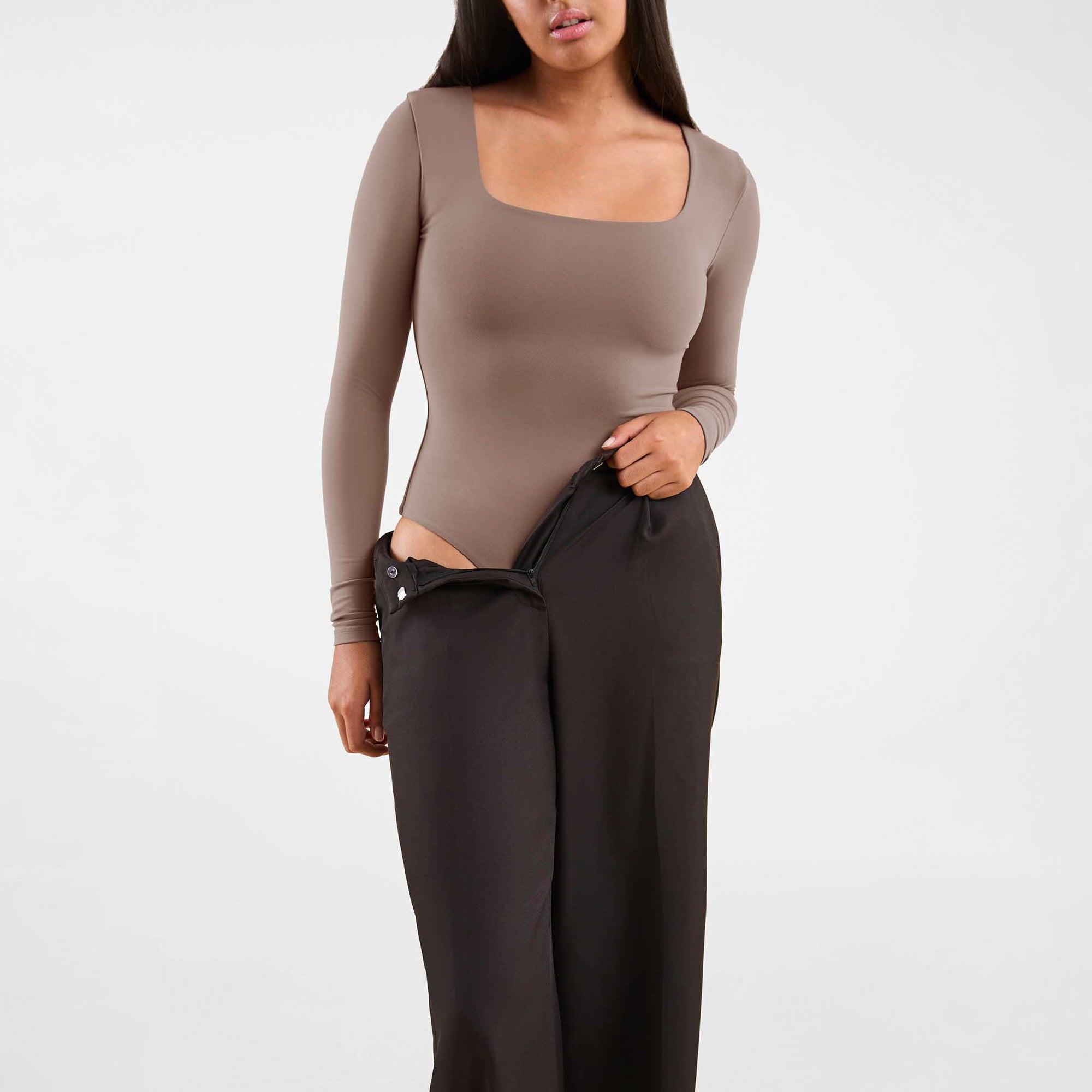 Long Sleeve Square Neck Bodysuit