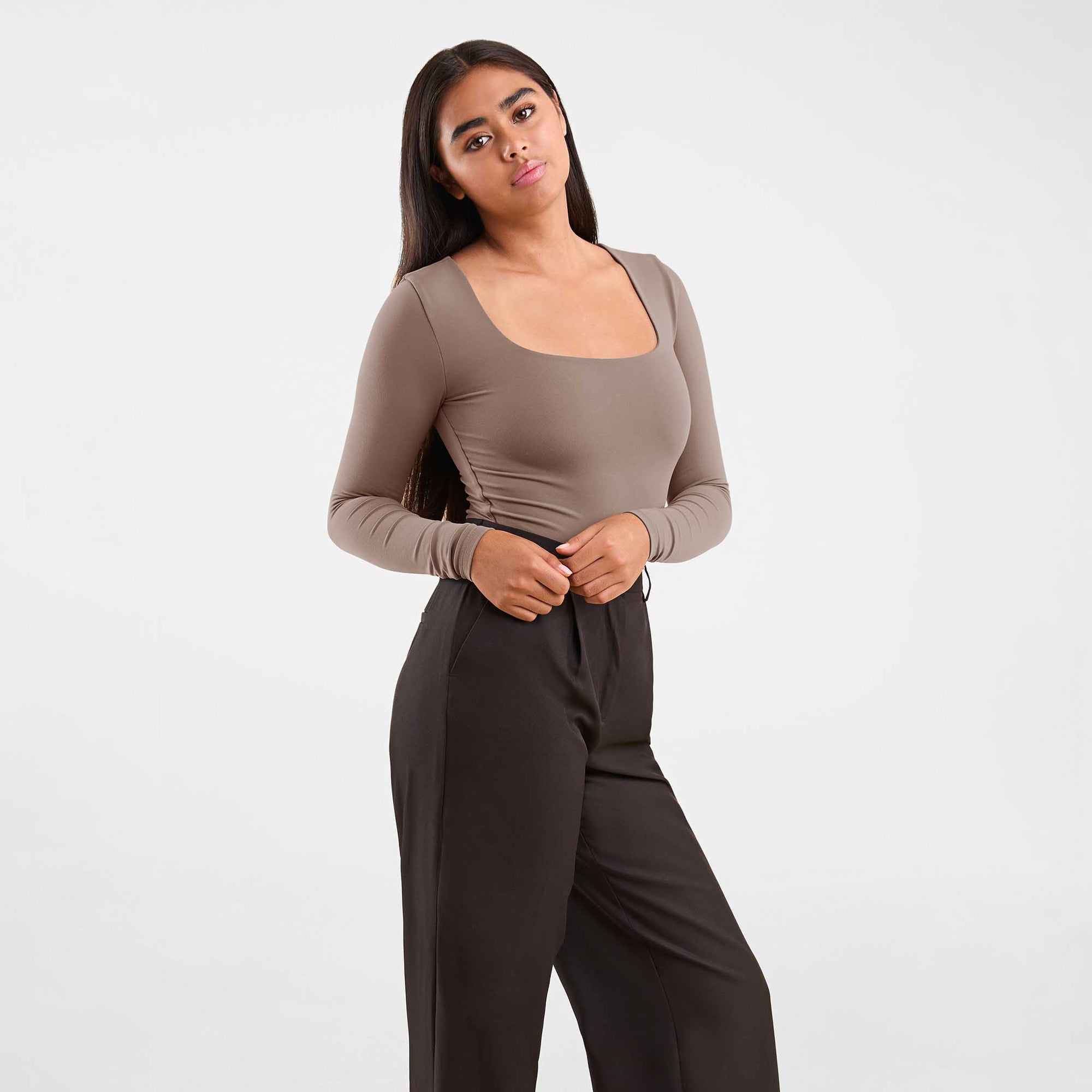 Long Sleeve Square Neck Bodysuit