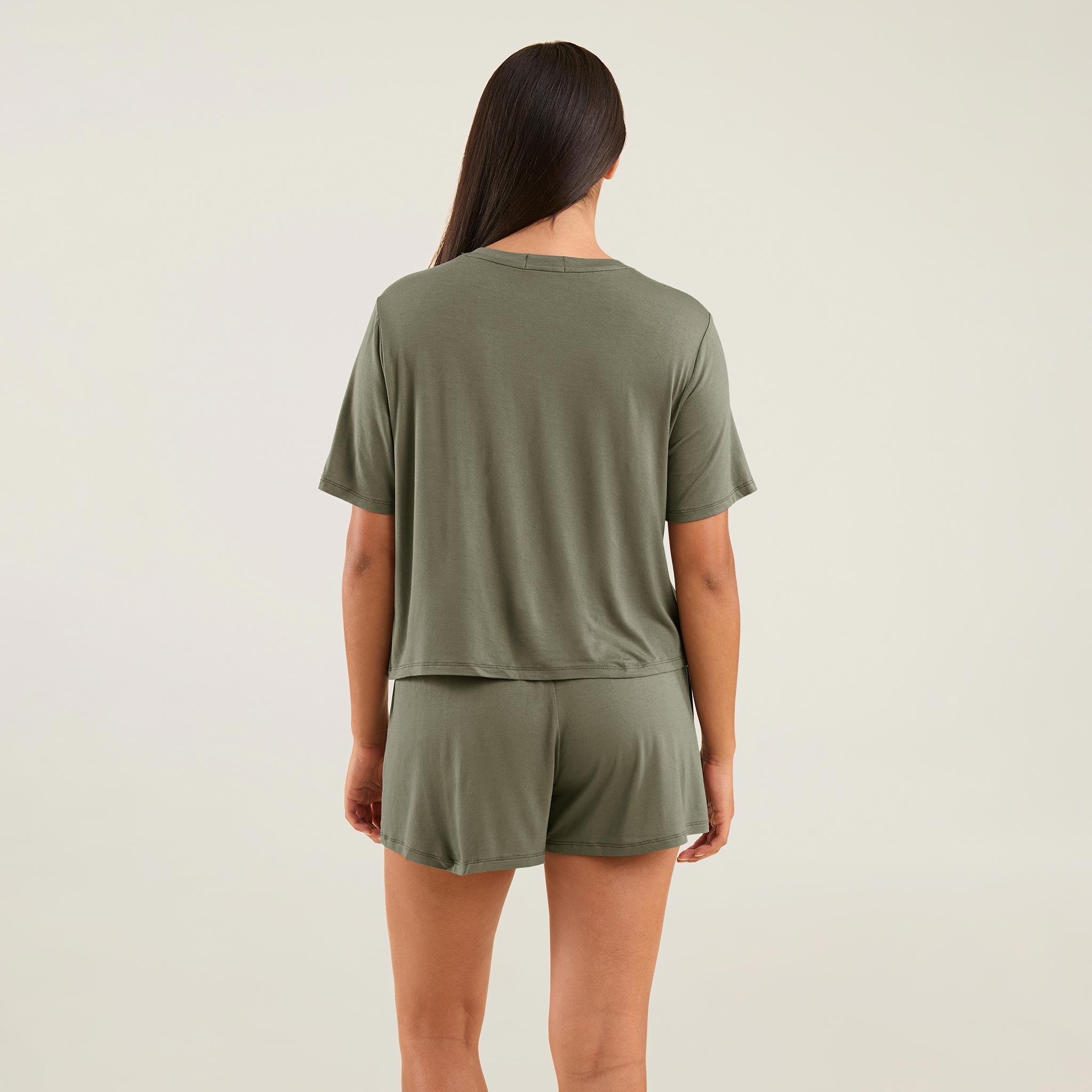 Pajama Shorts Set | Olive