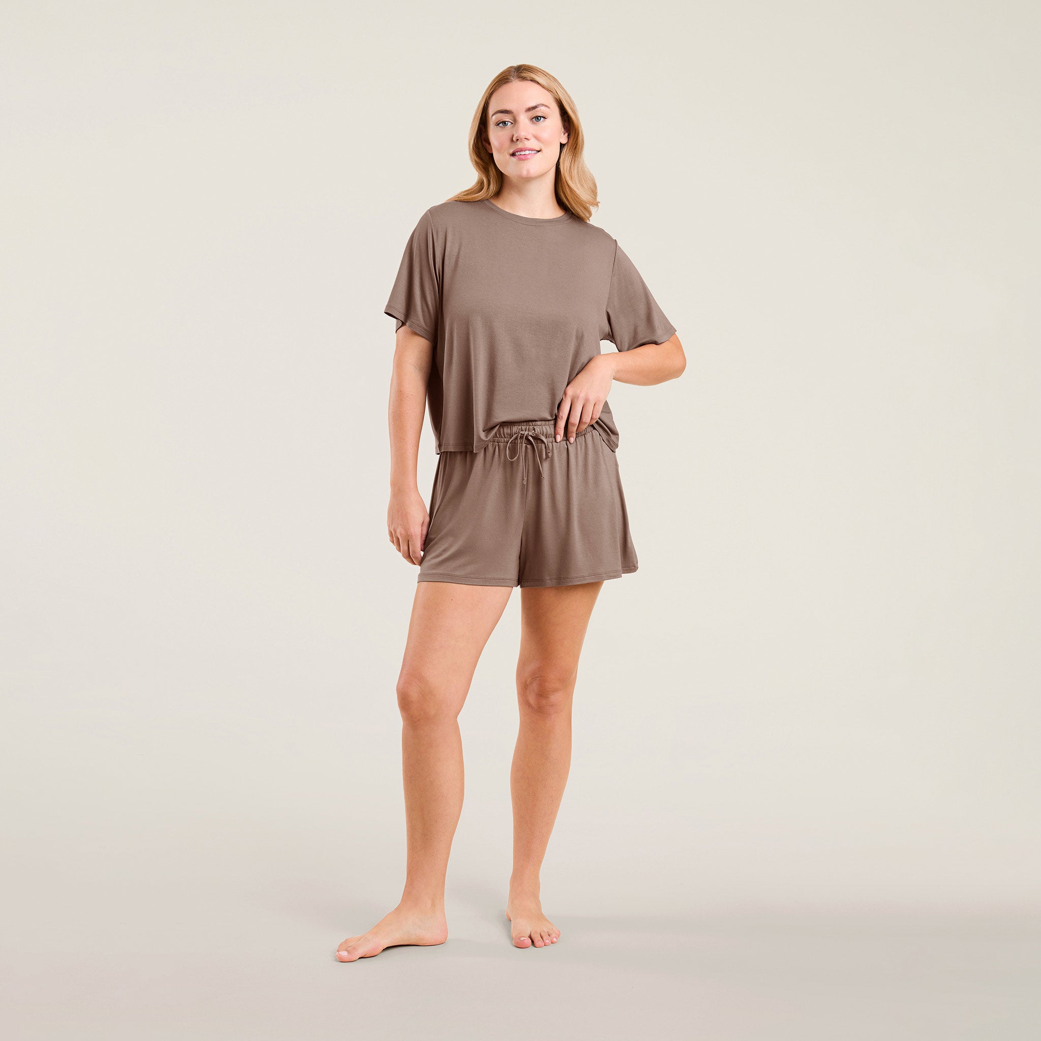 Pajama Shorts Set | Mocha