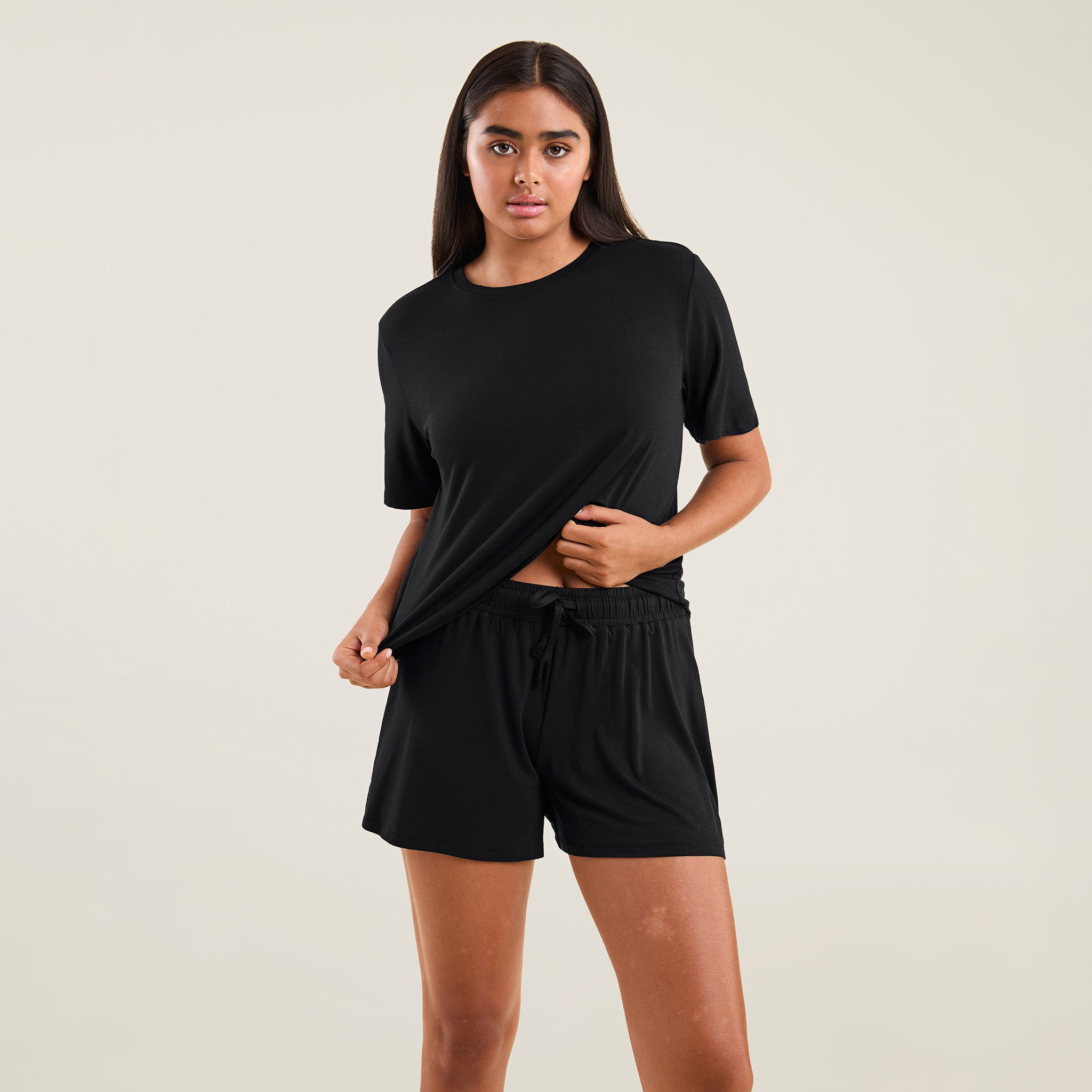 Pajama Shorts Set | Black